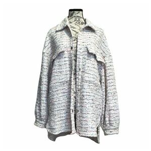 Olivaceous Women's Textured Button-Up Coat. Small